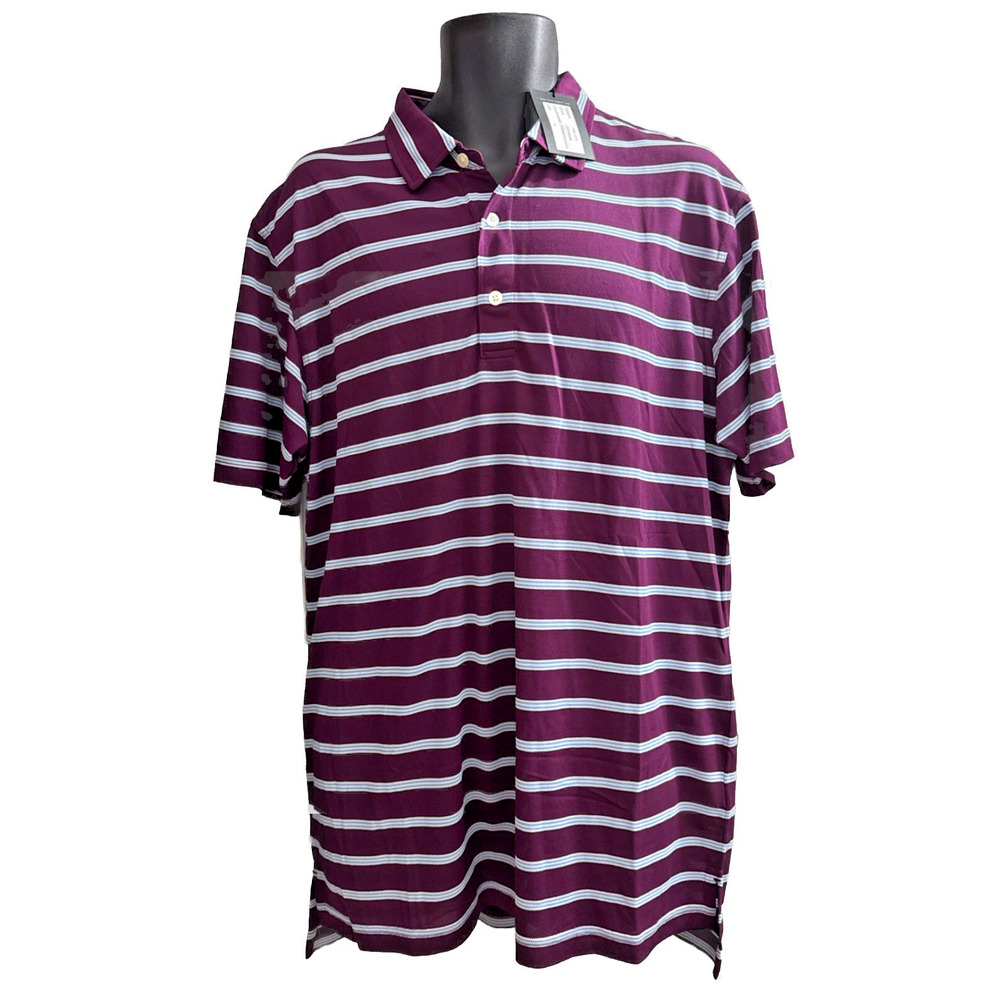Dunning‎ Golf Shirt Men’s Size Large Purple/ Blue/ White